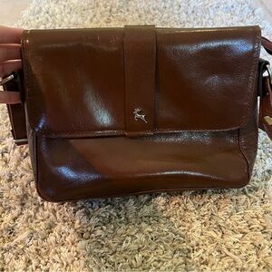 Ashwood Brown Leather Crossbody Bag Heavy Metal Hardware